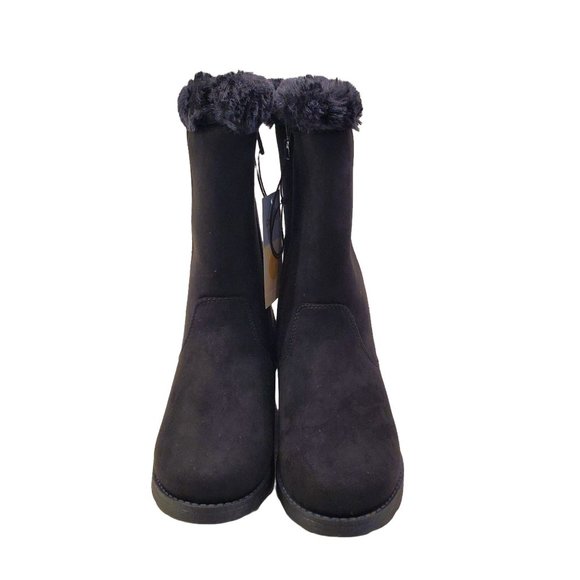 Toddler Girls Tall Black Winter Boots Black Nina Cat & Jack Winter Boots Size 5 - Picture 4 of 10